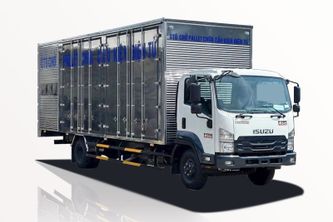 Xe Tải Isuzu FRR FRR90QE5 5.5 Tấn Chở Pallet Chứa Cấu Kiện Điện Tử