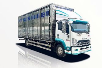 Xe Tải Isuzu FRR FRR90NE5 5.9 Tấn Chở Pallet Chứa Cấu Kiện Điện Tử
