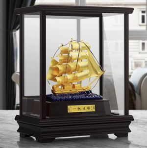 Mô Hình Thuyền Buồm Mạ Vàng 17x29x36 cm