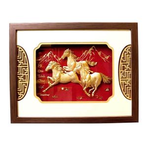 Tranh Mã Đáo Thành Công Mạ Vàng 24k 33×26cm