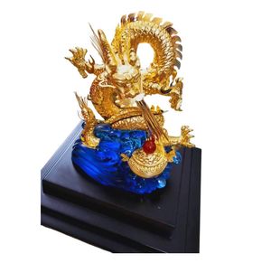 Tượng Rồng Mạ Vàng 24k 17 13 22cm Quà Tặng Phong Thuỷ Cho Sếp Nam