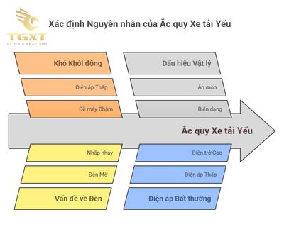 Dấu hiệu nhận biết bình ắc quy xe tải yếu hoặc hỏng