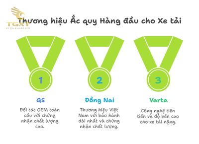 So sánh bình ắc quy GS, Đồng Nai, Varta cho xe tải