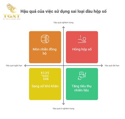 Tác hại của việc dùng sai loại dầu hộp số xe tải