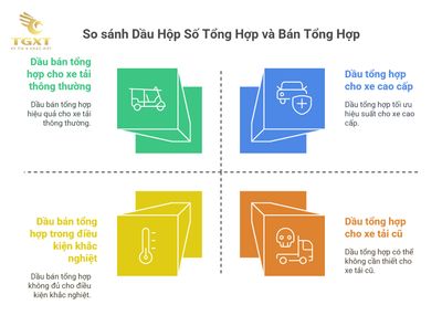 Dầu hộp số tổng hợp vs bán tổng hợp: Nên chọn loại nào cho xe tải?