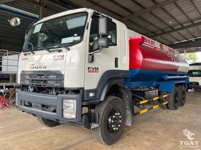 Xe bồn chở xăng dầu Isuzu FVM60TE5 20 khối với bồn nhôm và động cơ EURO 5