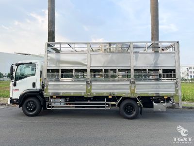 Xe tải Isuzu FRR90LE5 5.5 tấn, chuyên chở gia súc, mạnh mẽ, an toàn, tiết kiệm nhiên liệu, phù hợp cho doanh nghiệp chăn nuôi và vận tải.
