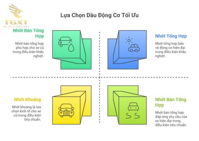 So sánh Nhớt Tổng Hợp, Bán Tổng Hợp và Khoáng: Nên Chọn Loại Nào Cho Xe Của Bạn?