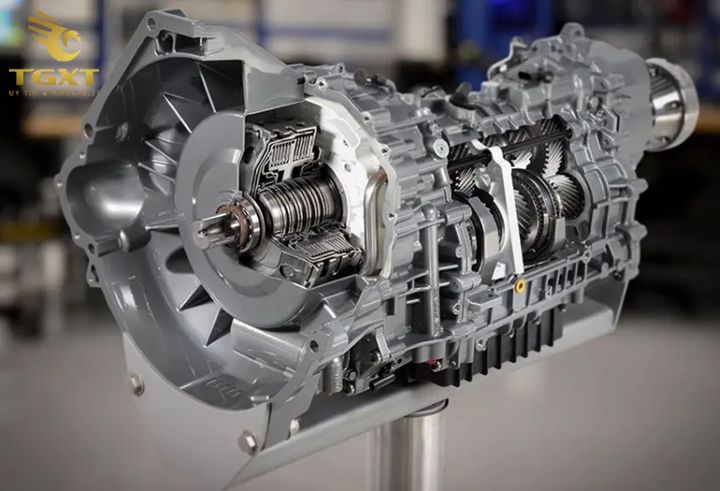 Hình ảnh cấu tạo hộp số xe tải Isuzu hiện đại, chi tiết.