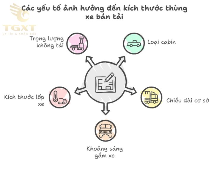 Xe tải bán lớn với thùng chứa rộng rãi và thiết kế hiện đại.