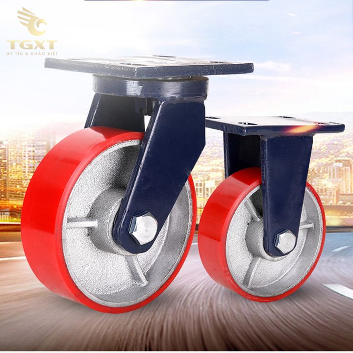 Bánh xe chịu tải đa dạng trong công nghiệp, phù hợp nhiều môi trường, giúp vận chuyển hàng hóa nặng an toàn.