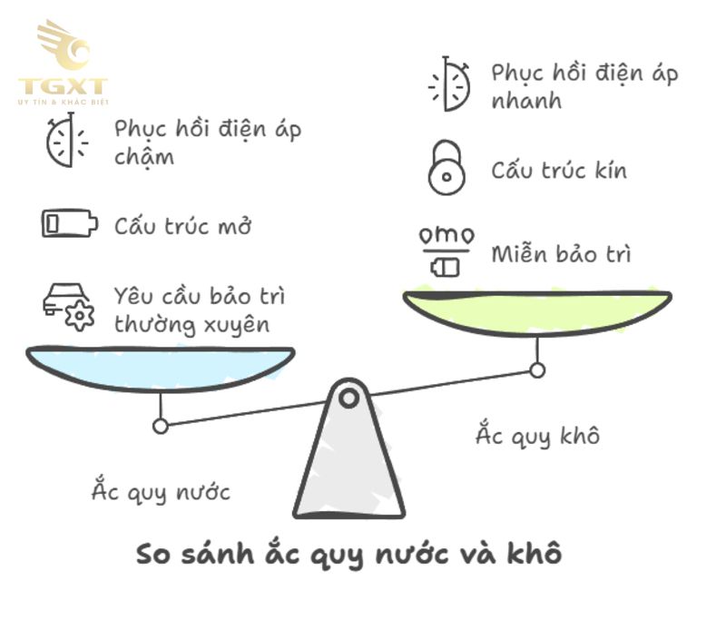 Ắc quy khô và ắc quy nước: Loại nào phù hợp cho xe tải?