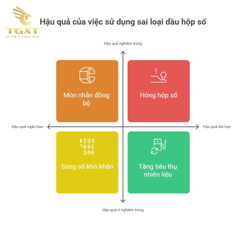 Tác hại của việc dùng sai loại dầu hộp số xe tải